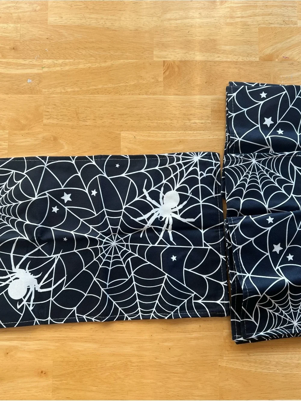 4 Black & White Spiderweb Placemats